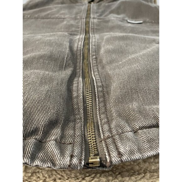 Wolverine Upland Sherpa Lined Gray Vest Twill Cotton Men’s Large Full Zip - Picture 10 of 16